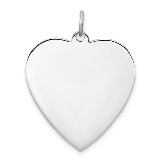 925 Sterling Silver Heart Polished Front Back Disc Engravable Charm Pendant Jewelry Gifts (Length 1.21" Width 0.98")