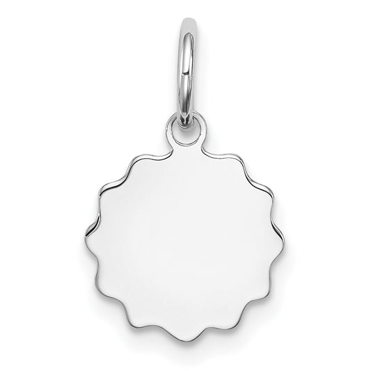 925 Sterling Silver Polished Front Satin Back Disc Engravable Charm Pendant Jewelry Gifts (Length 0.62" Width 0.43")
