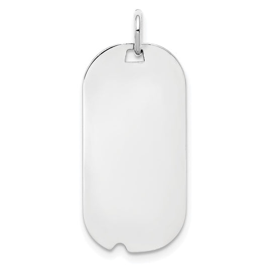 925 Sterling Silver Dog Tag Polished Front Back Disc Engravable Charm Pendant Jewelry Gifts (Length 1.17" Width 0.51")