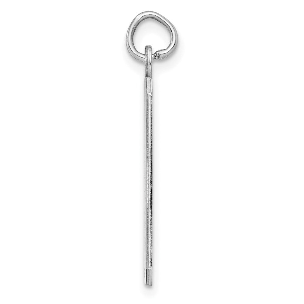 925 Sterling Silver Rectangle Polished Front Satin Back Disc Engravable Charm Pendant Jewelry Gifts (Length 1.09" Width 0.43")