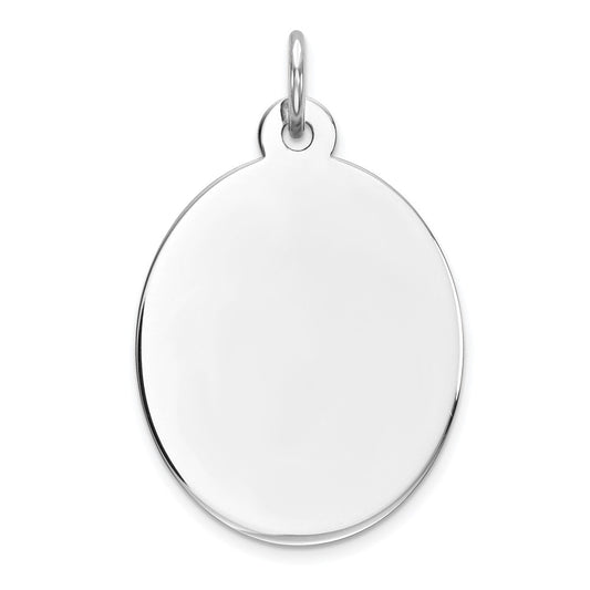 925 Sterling Silver Oval Polish Front Back Disc Engravable Charm Pendant Jewelry Gifts (Length 1.01" Width 0.66")