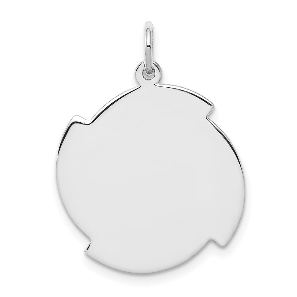 925 Sterling Silver Disc Engravable Charm Pendant Jewelry Gifts (Length 0.98" Width 0.74")