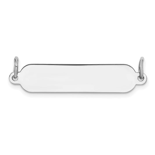 925 Sterling Silver Polished Front Satin Back PlateEngravable Charm Pendant Jewelry Gifts (Length 0.31" Width 1.33")