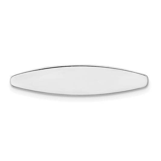 925 Sterling Silver Polished Front Satin Back PlateEngravable Charm Pendant Jewelry Gifts (Length 0.27" Width 1.05")