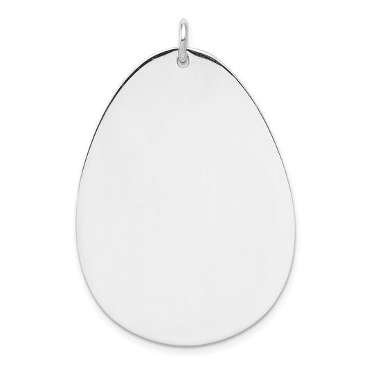 925 Sterling Silver Polished Front Satin Back Disc Engravable Charm Pendant Jewelry Gifts (Length 1.72" Width 1.13")