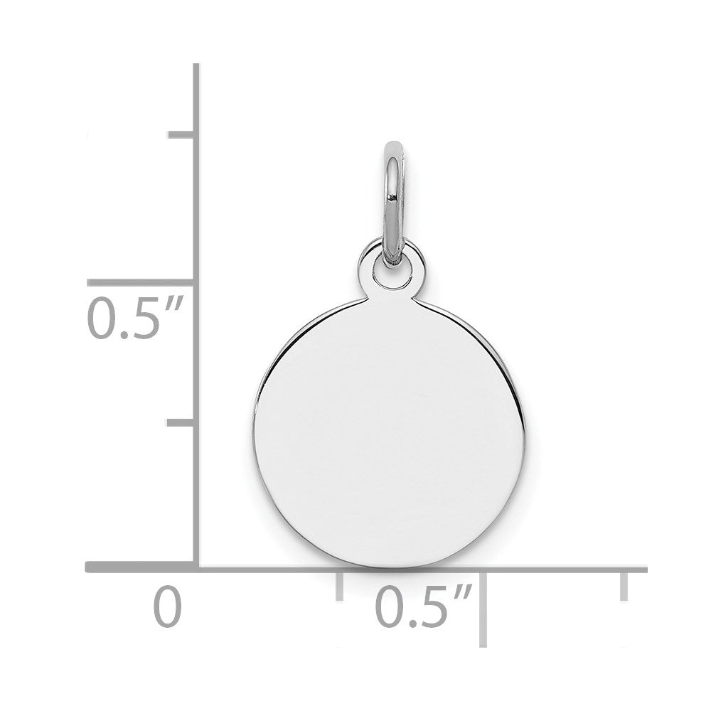 925 Sterling Silver Round Polished Front Satin Back Disc Engravable Charm Pendant Jewelry Gifts (Length 0.7" Width 0.47")