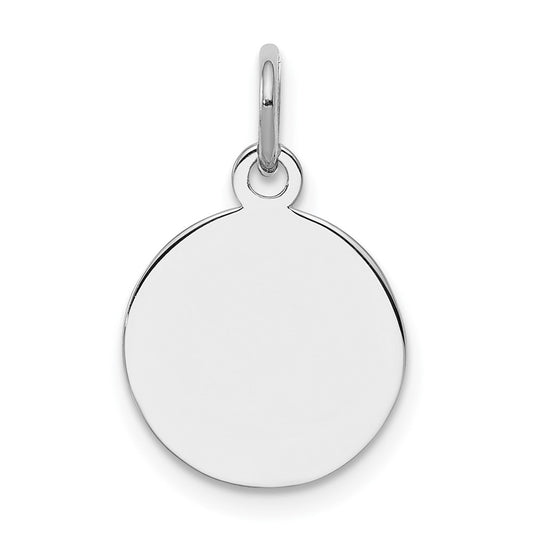 925 Sterling Silver Round Polished Front Satin Back Disc Engravable Charm Pendant Jewelry Gifts (Length 0.7" Width 0.47")