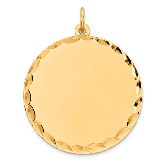 925 Sterling Silver Gold Plated Round Polished Disc Engravable Charm Pendant Jewelry Gifts (Length 1.25" Width 1.01")