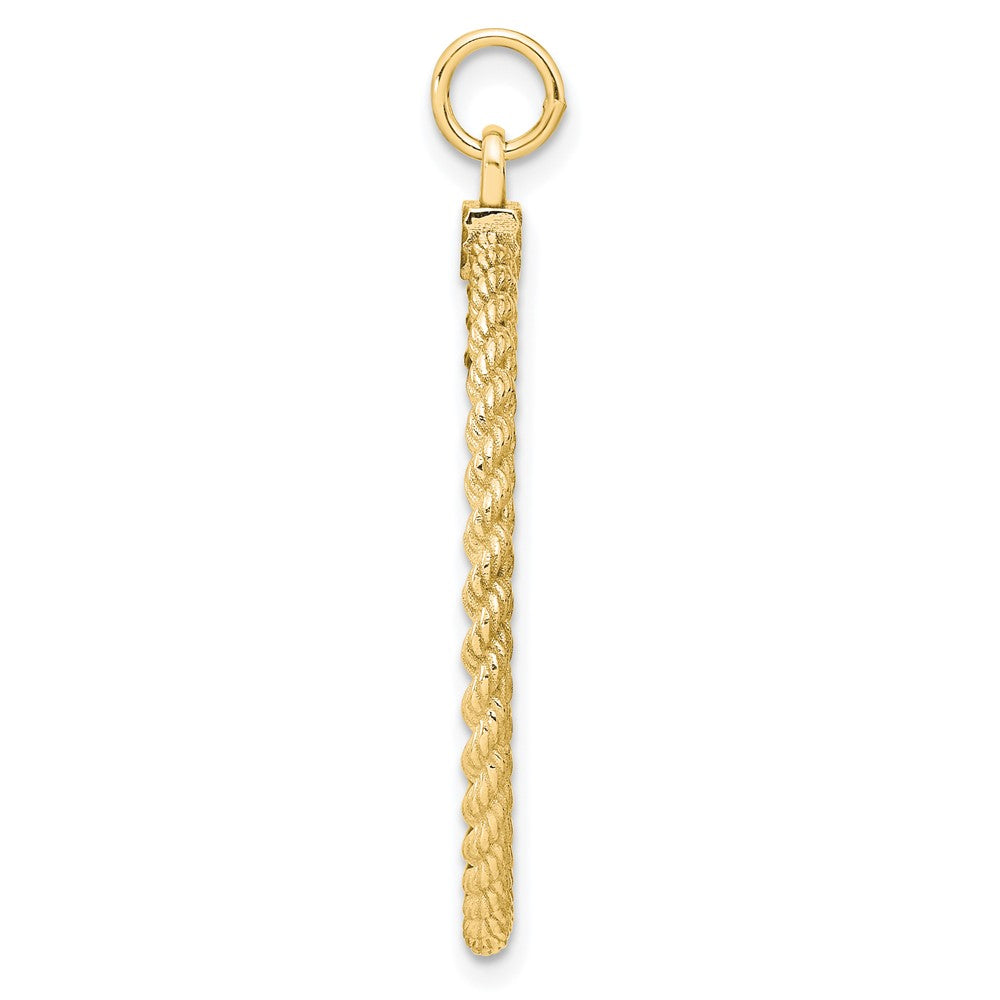 925 Sterling Silver Gold Plated Round with Rope Polished Disc Engravable Charm Pendant Jewelry Gifts (Length 1.52" Width 1.09")