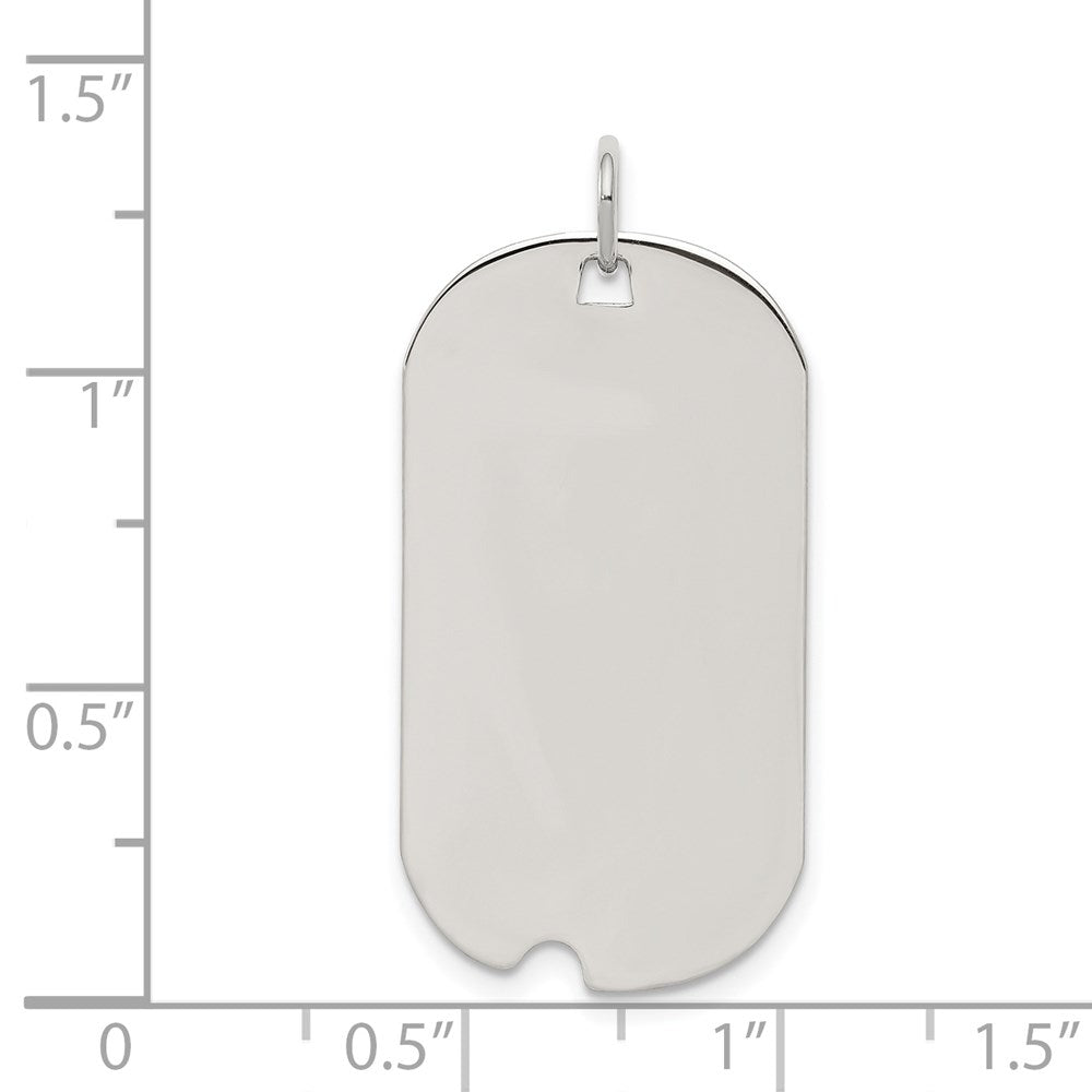 925 Sterling Silver Dog Tag Polish Front Satin Back Disc Engravable Charm Pendant Jewelry Gifts (Length 1.29" Width 0.59")