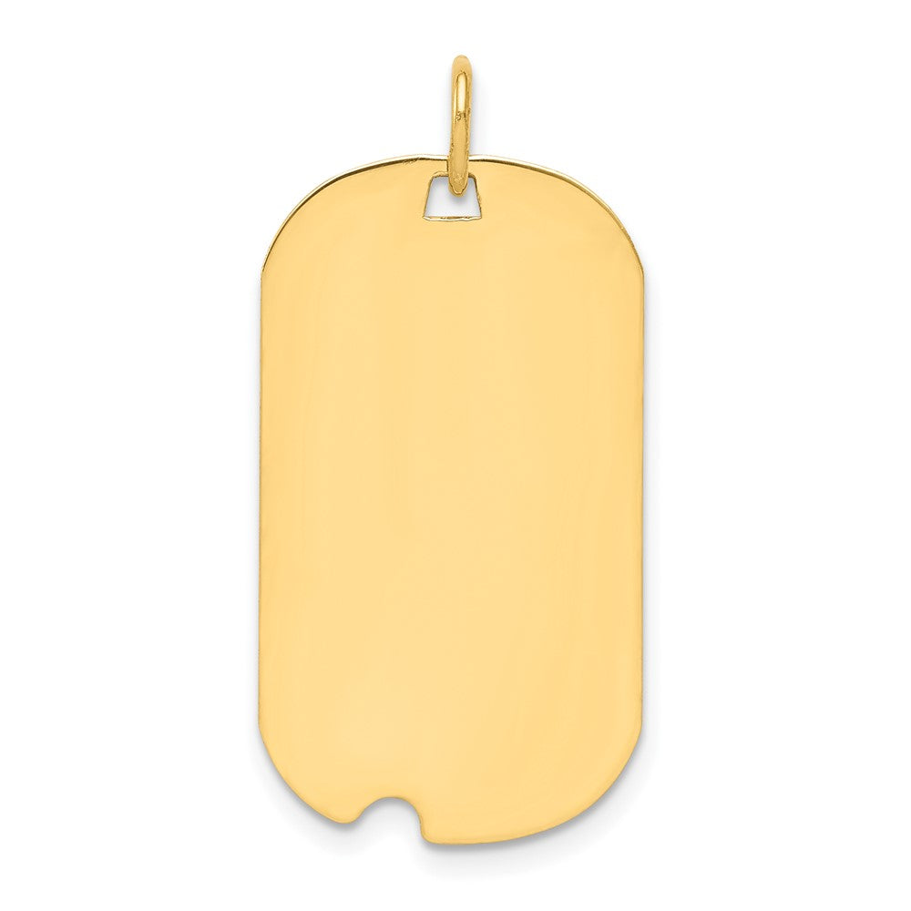 925 Sterling Silver Gold Plated Dog Tag Polished Disc Engravable Charm Pendant Jewelry Gifts (Length 1.29" Width 0.59")