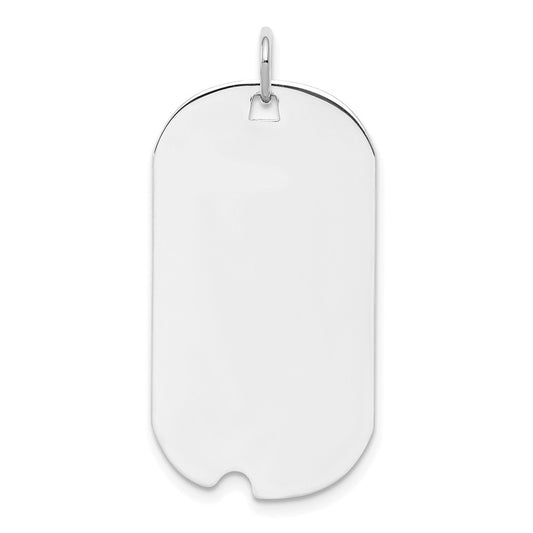925 Sterling Silver Dog Tag Polish Front Satin Back Disc Engravable Charm Pendant Jewelry Gifts (Length 1.29" Width 0.59")