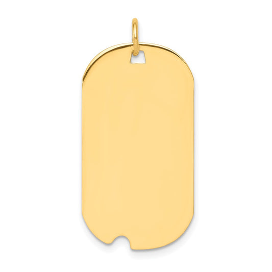 925 Sterling Silver Gold Plated Dog Tag Polished Disc Engravable Charm Pendant Jewelry Gifts (Length 1.37" Width 0.62")