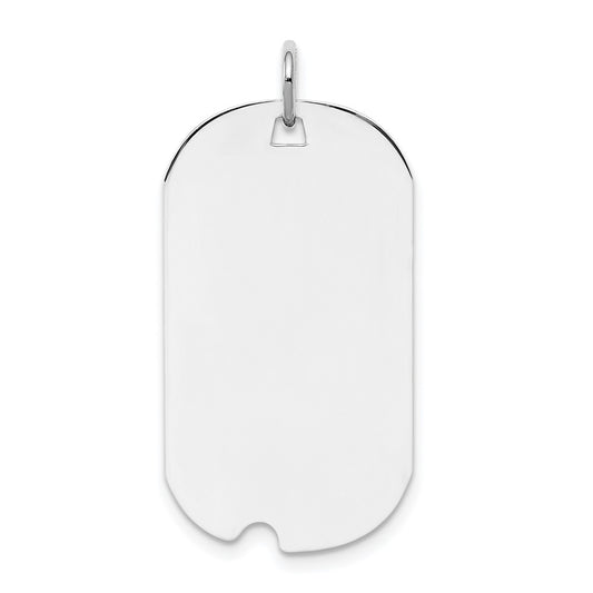 925 Sterling Silver Dog Tag Polish Front Satin Back Disc Engravable Charm Pendant Jewelry Gifts (Length 1.37" Width 0.62")