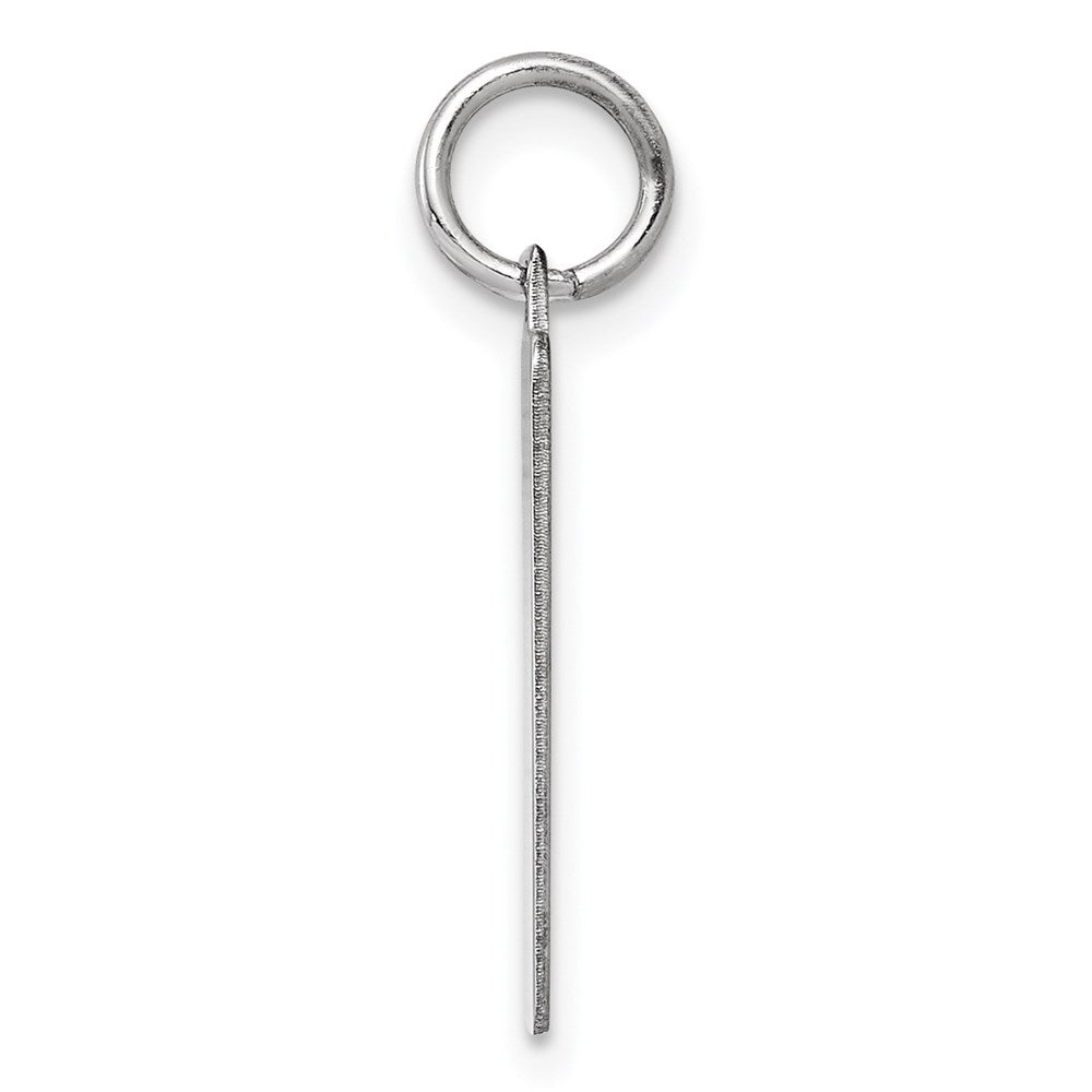 925 Sterling Silver Rectangle Polish Front Satin Back Disc Engravable Charm Pendant Jewelry Gifts (Length 0.9" Width 0.31")