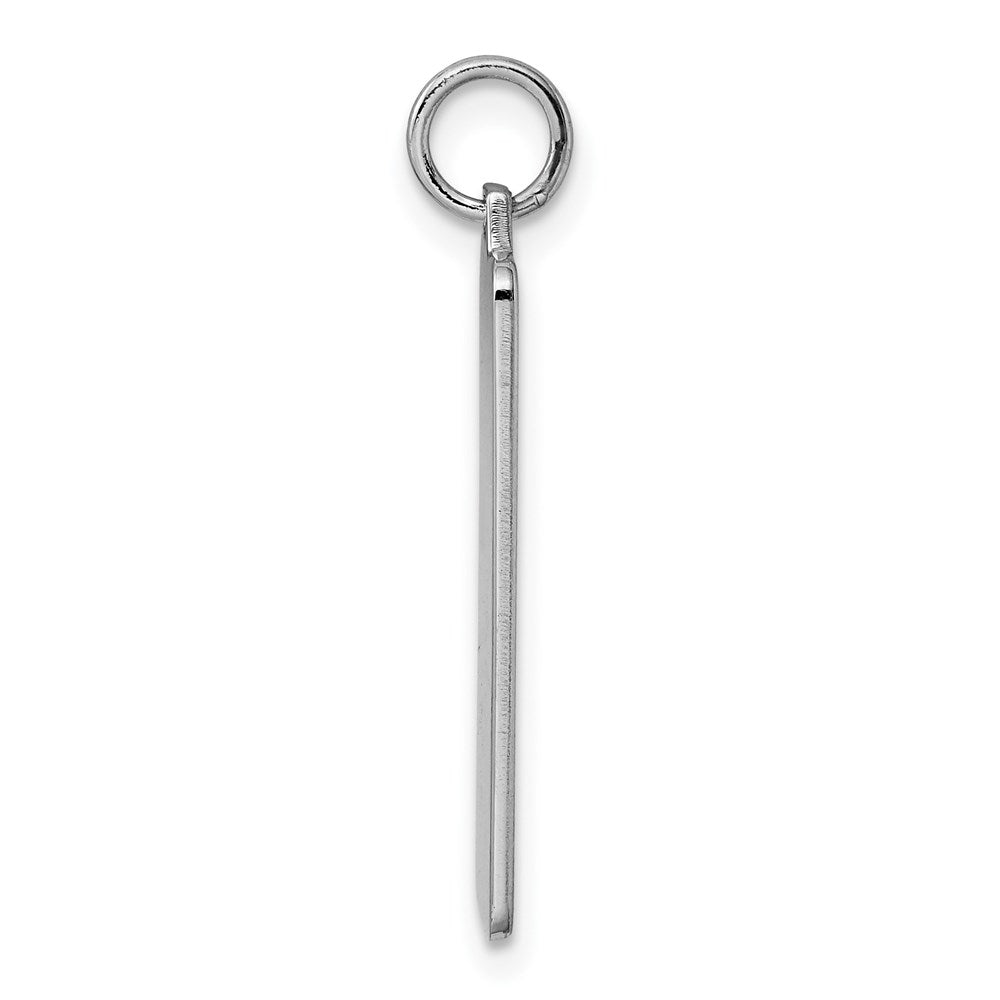 925 Sterling Silver Rectangle Polish Front Satin Back Disc Engravable Charm Pendant Jewelry Gifts (Length 1.17" Width 0.43")
