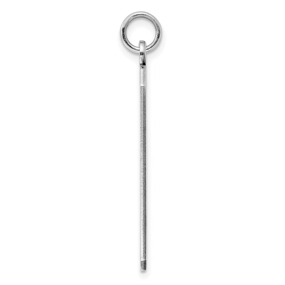 925 Sterling Silver Rectangle Polish Front Satin Back Disc Engravable Charm Pendant Jewelry Gifts (Length 1.44" Width 0.62")