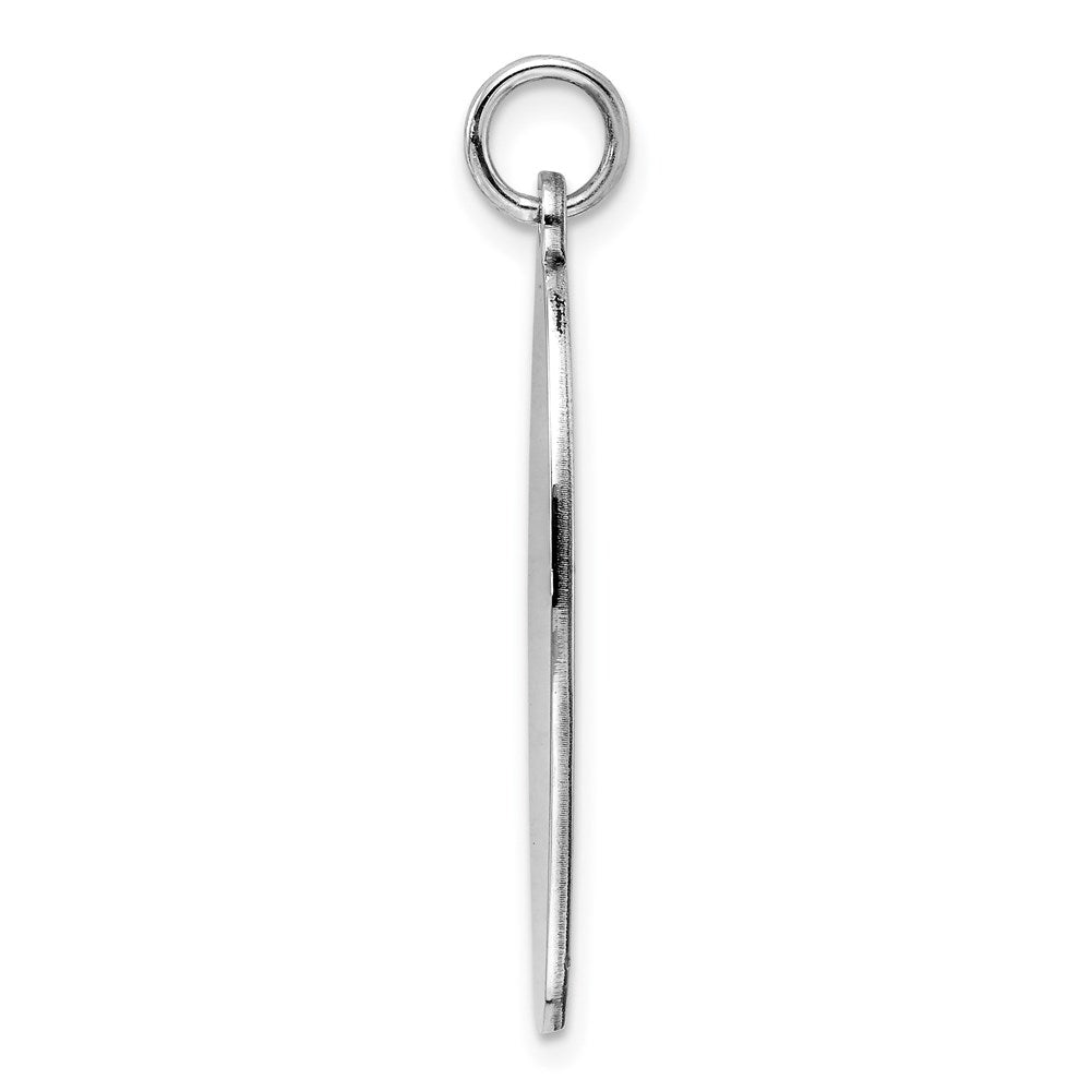 925 Sterling Silver Oval Polish Front Satin Back Disc Engravable Charm Pendant Jewelry Gifts (Length 1.37" Width 0.55")