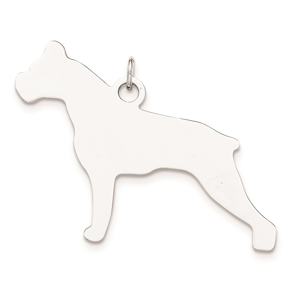 925 Sterling Silver Toni Tails Medium Boxer Disc Engravable Charm Pendant Jewelry Gifts