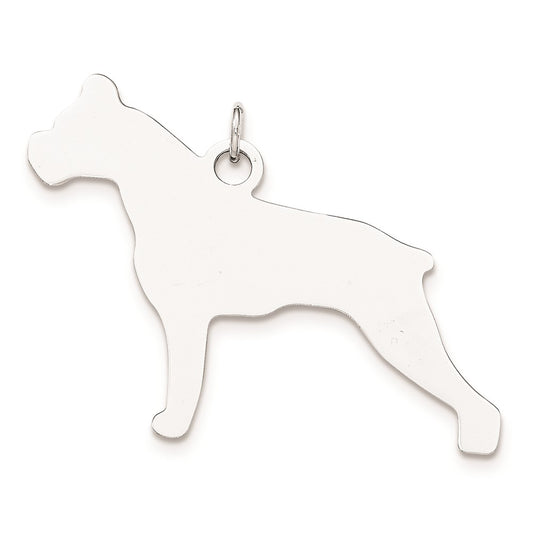 925 Sterling Silver Toni Tails Medium Boxer Disc Engravable Charm Pendant Jewelry Gifts