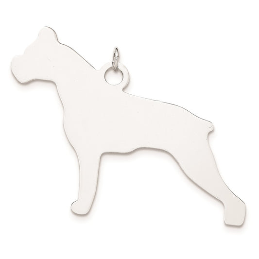 925 Sterling Silver Toni Tails Large Boxer Disc Engravable Charm Pendant Jewelry Gifts