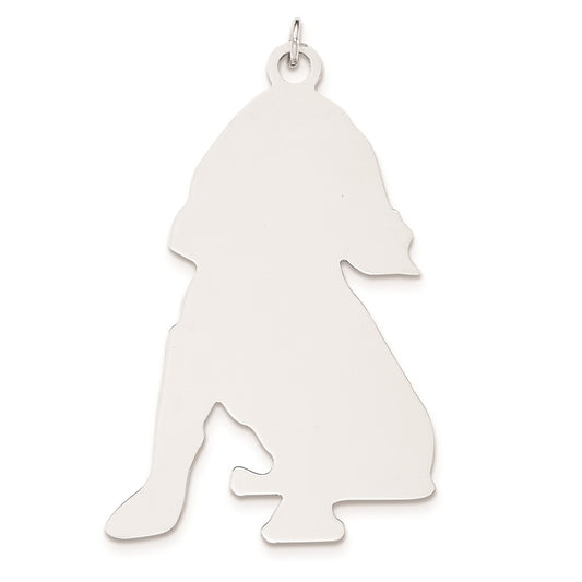 925 Sterling Silver Toni Tails Large Cocker Spaniel Disc Engravable Charm Pendant Jewelry Gifts