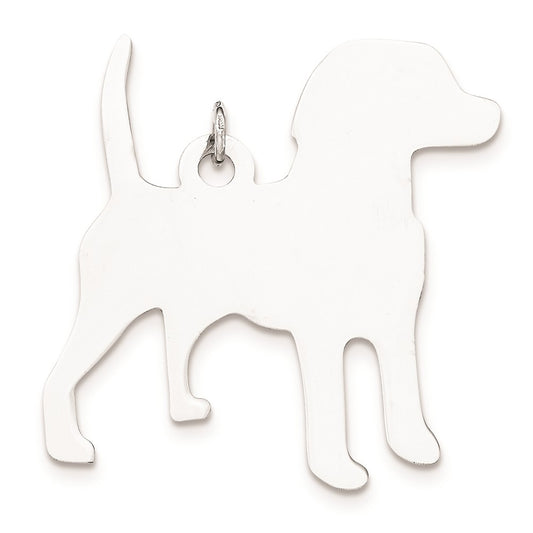 925 Sterling Silver Toni Tails Large Beagle Disc Engravable Charm Pendant Jewelry Gifts