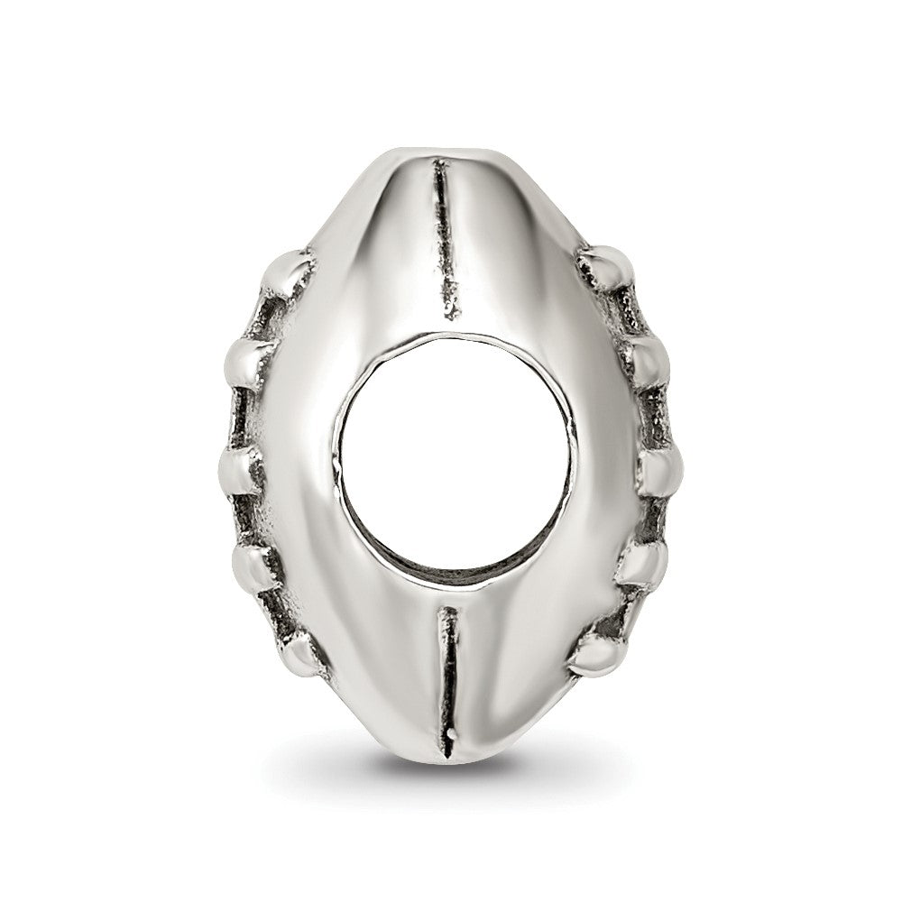 925 Sterling Silver Reflections Football BeadEngravable Charm Pendant Jewelry Gifts (Length 0.46" Width 0.28")
