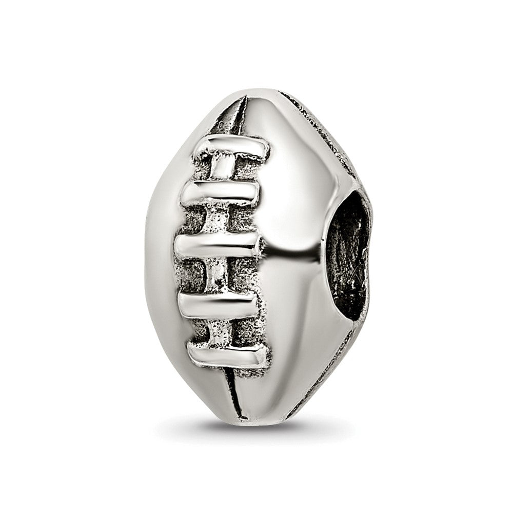 925 Sterling Silver Reflections Football BeadEngravable Charm Pendant Jewelry Gifts (Length 0.46" Width 0.28")