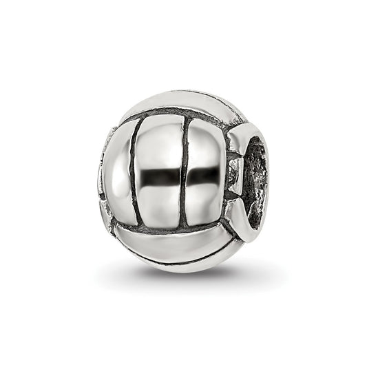 925 Sterling Silver Reflections Volleyball BeadEngravable Charm Pendant Jewelry Gifts (Length 0.32" Width 0.28")