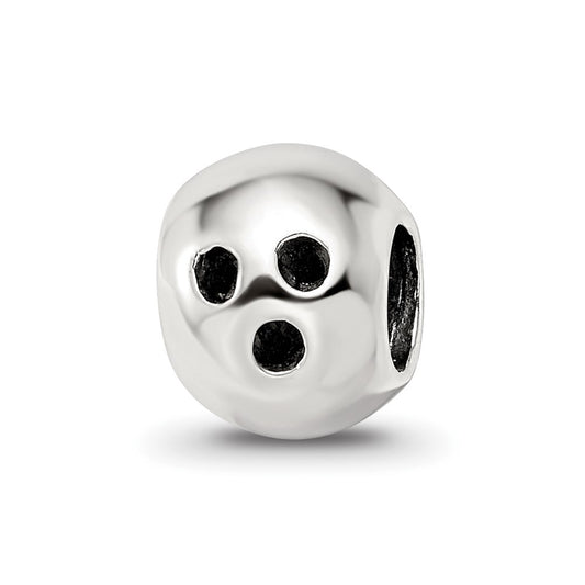 925 Sterling Silver Reflections Bowling Ball BeadEngravable Charm Pendant Jewelry Gifts (Length 0.32" Width 0.25")