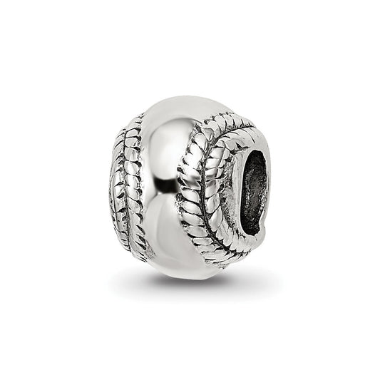 925 Sterling Silver Reflections Baseball BeadEngravable Charm Pendant Jewelry Gifts (Length 0.32" Width 0.28")