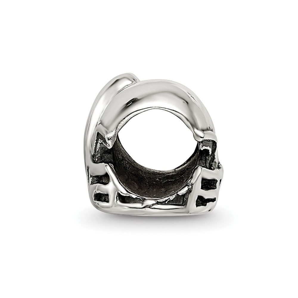 925 Sterling Silver Reflections Football Helmet BeadEngravable Charm Pendant Jewelry Gifts (Length 0.28" Width 0.35")