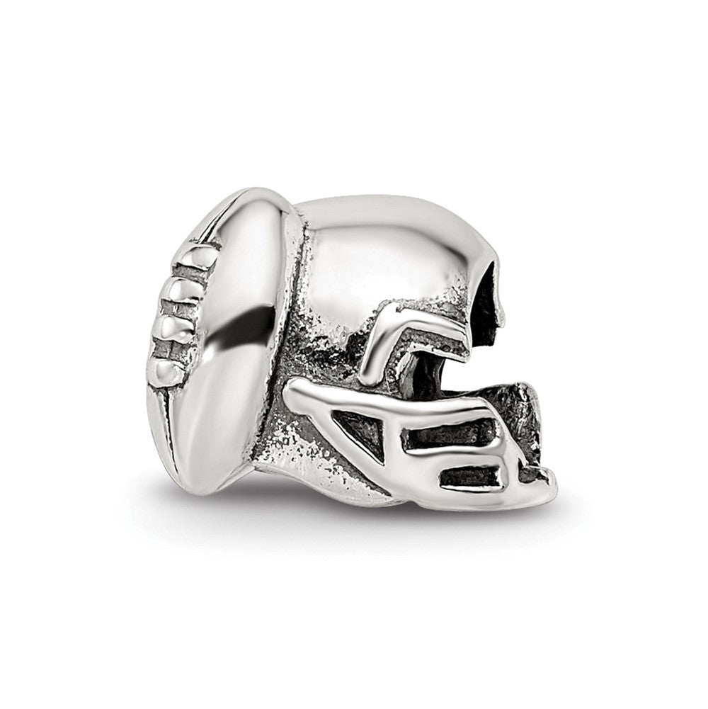 925 Sterling Silver Reflections Football Helmet BeadEngravable Charm Pendant Jewelry Gifts (Length 0.28" Width 0.35")