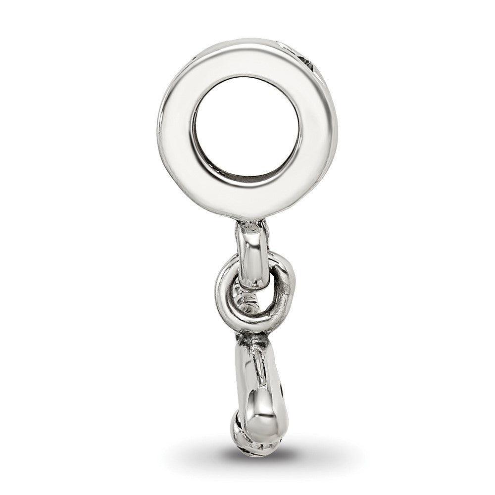 925 Sterling Silver Reflections Baseball Bat Ball Dangle BeadEngravable Charm Pendant Jewelry Gifts (Length 0.6" Width 0.35")