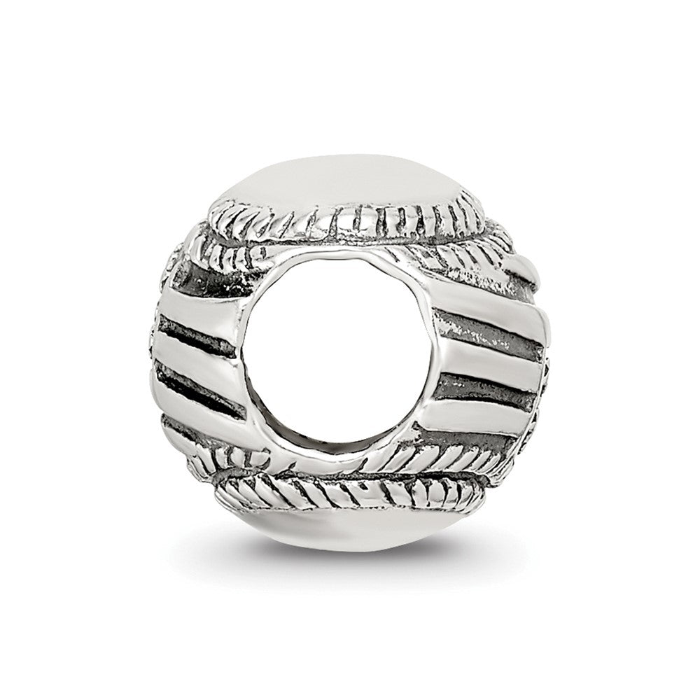 925 Sterling Silver Reflections USA Flag Baseball BeadEngravable Charm Pendant Jewelry Gifts (Length 0.35" Width 0.32")