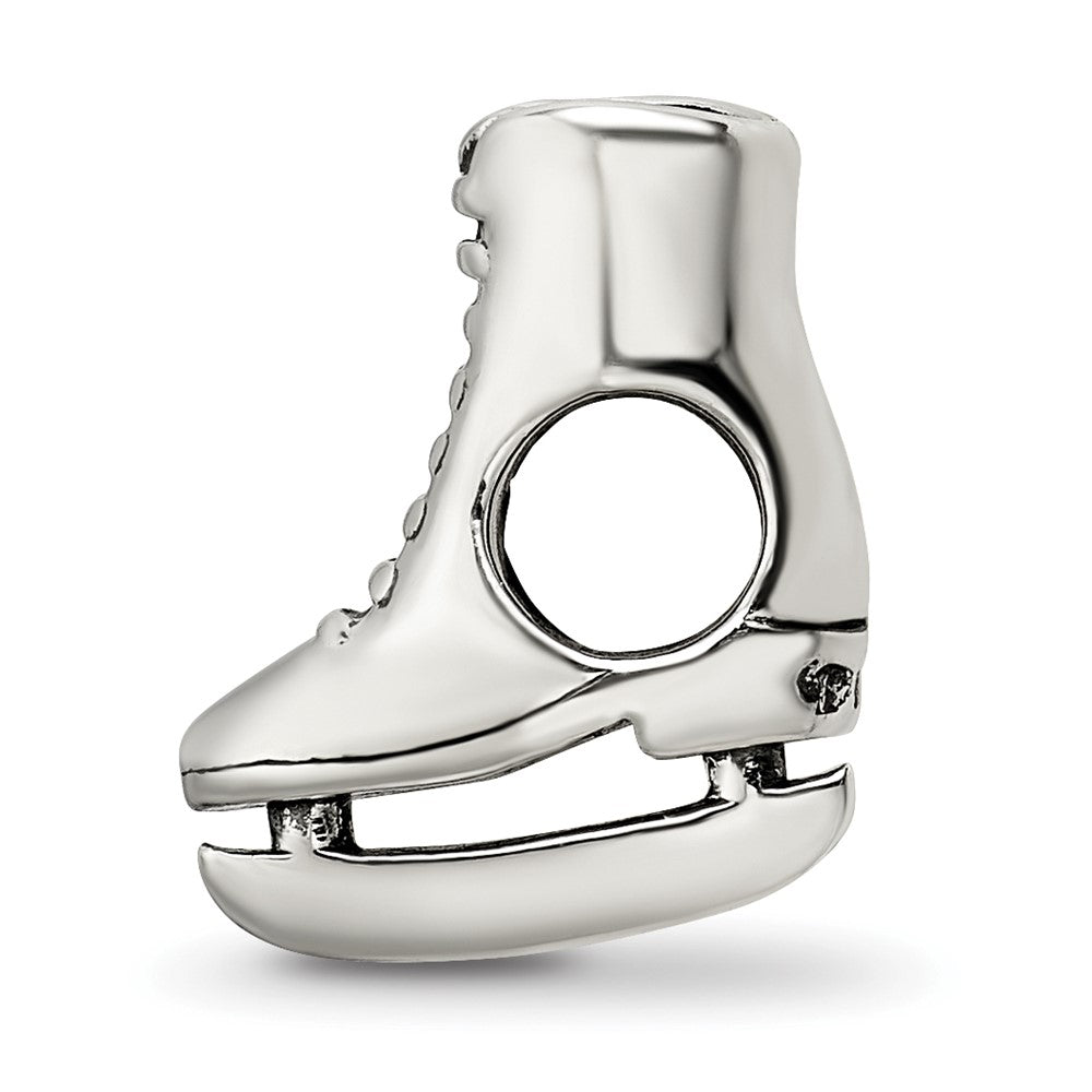 925 Sterling Silver Reflections Ice Skate BeadEngravable Charm Pendant Jewelry Gifts (Length 0.6" Width 0.18")
