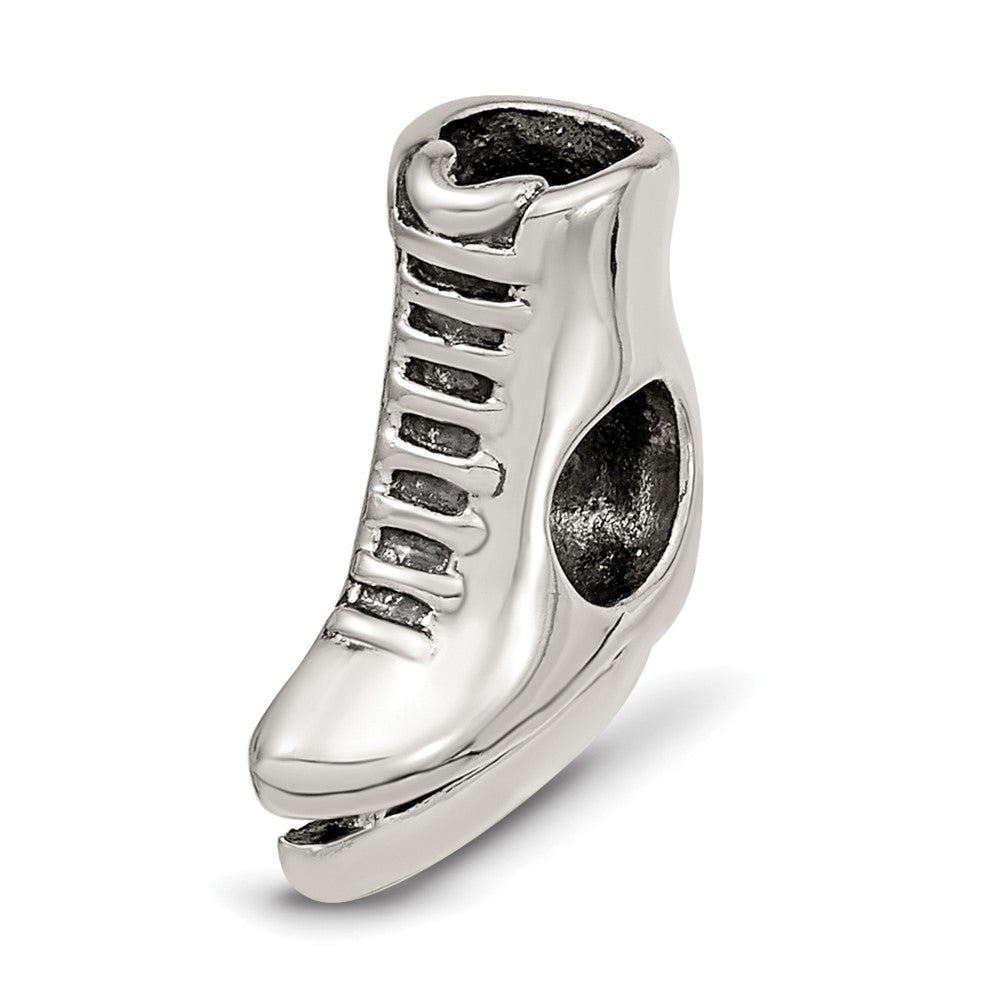 925 Sterling Silver Reflections Ice Skate BeadEngravable Charm Pendant Jewelry Gifts (Length 0.6" Width 0.18")