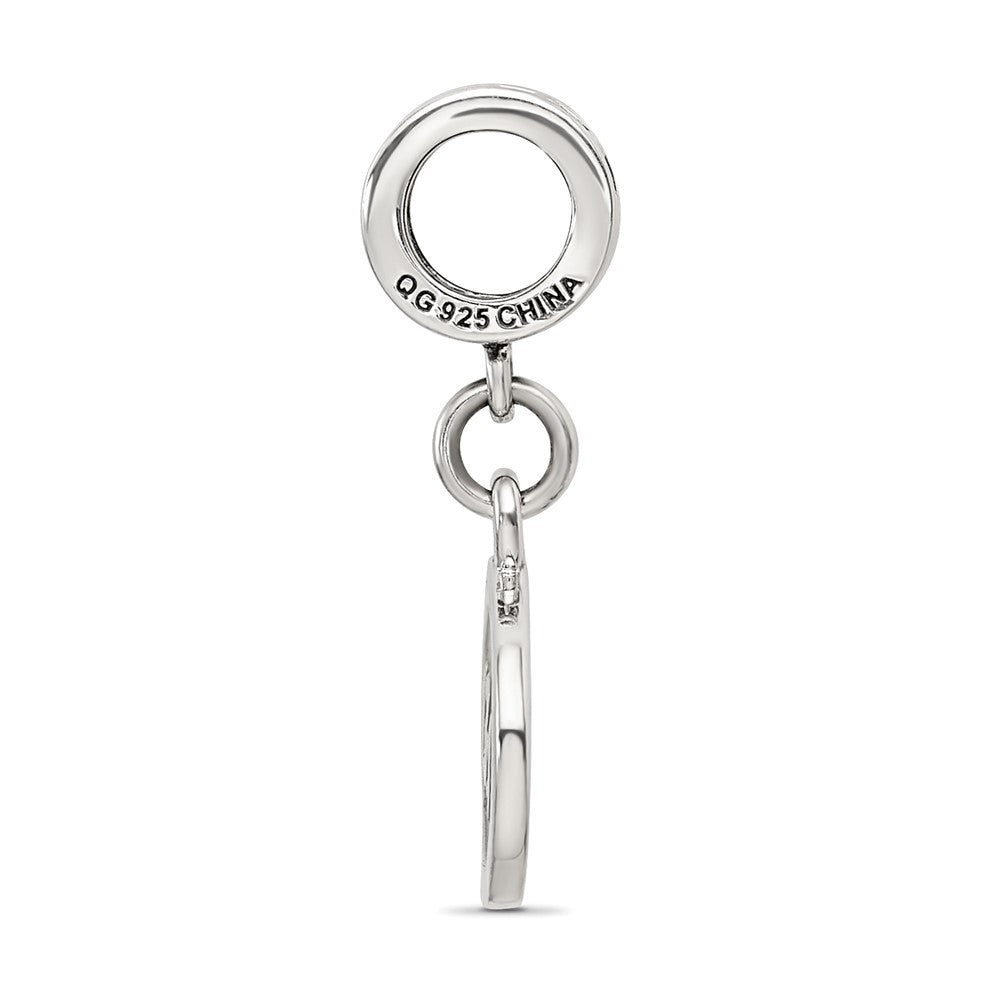 925 Sterling Silver Reflections Black Enameled Half Marathon DangleEngravable Charm Pendant Jewelry Gifts
