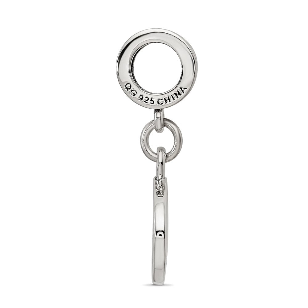925 Sterling Silver Reflections Black Enameled Marathon DangleEngravable Charm Pendant Jewelry Gifts