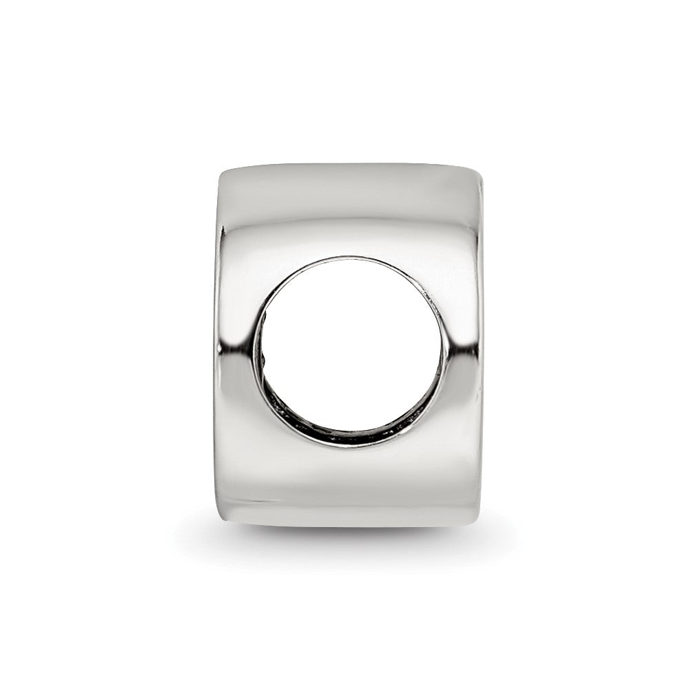 925 Sterling Silver Reflections Black Enameled Run BeadEngravable Charm Pendant Jewelry Gifts