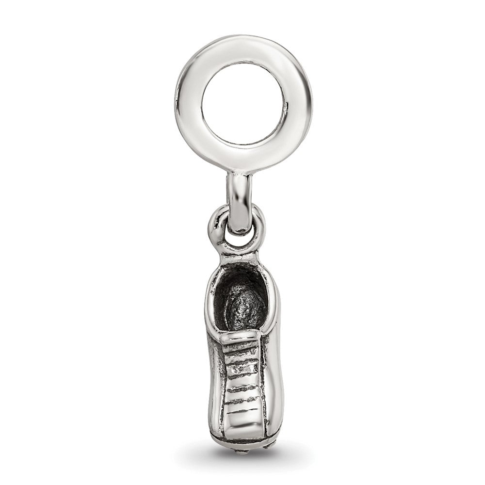 925 Sterling Silver Reflections Sports Shoe Dangle BeadEngravable Charm Pendant Jewelry Gifts (Length 0.85" Width 0.21")