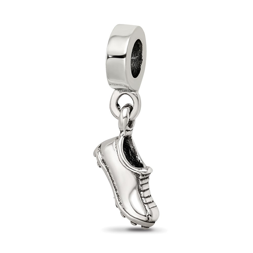 925 Sterling Silver Reflections Sports Shoe Dangle BeadEngravable Charm Pendant Jewelry Gifts (Length 0.85" Width 0.21")