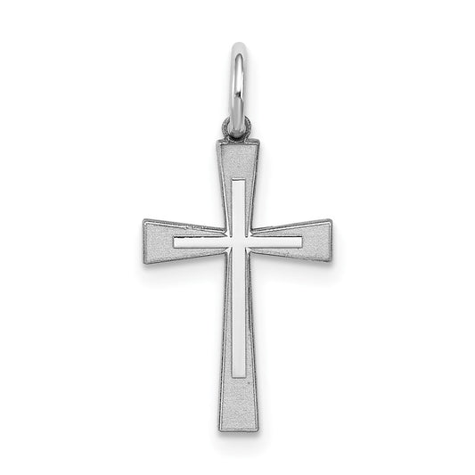 925 Sterling Silver Laser Designed Crucifix CrossEngravable Charm Pendant Jewelry Gifts (Length 0.86" Width 0.39")