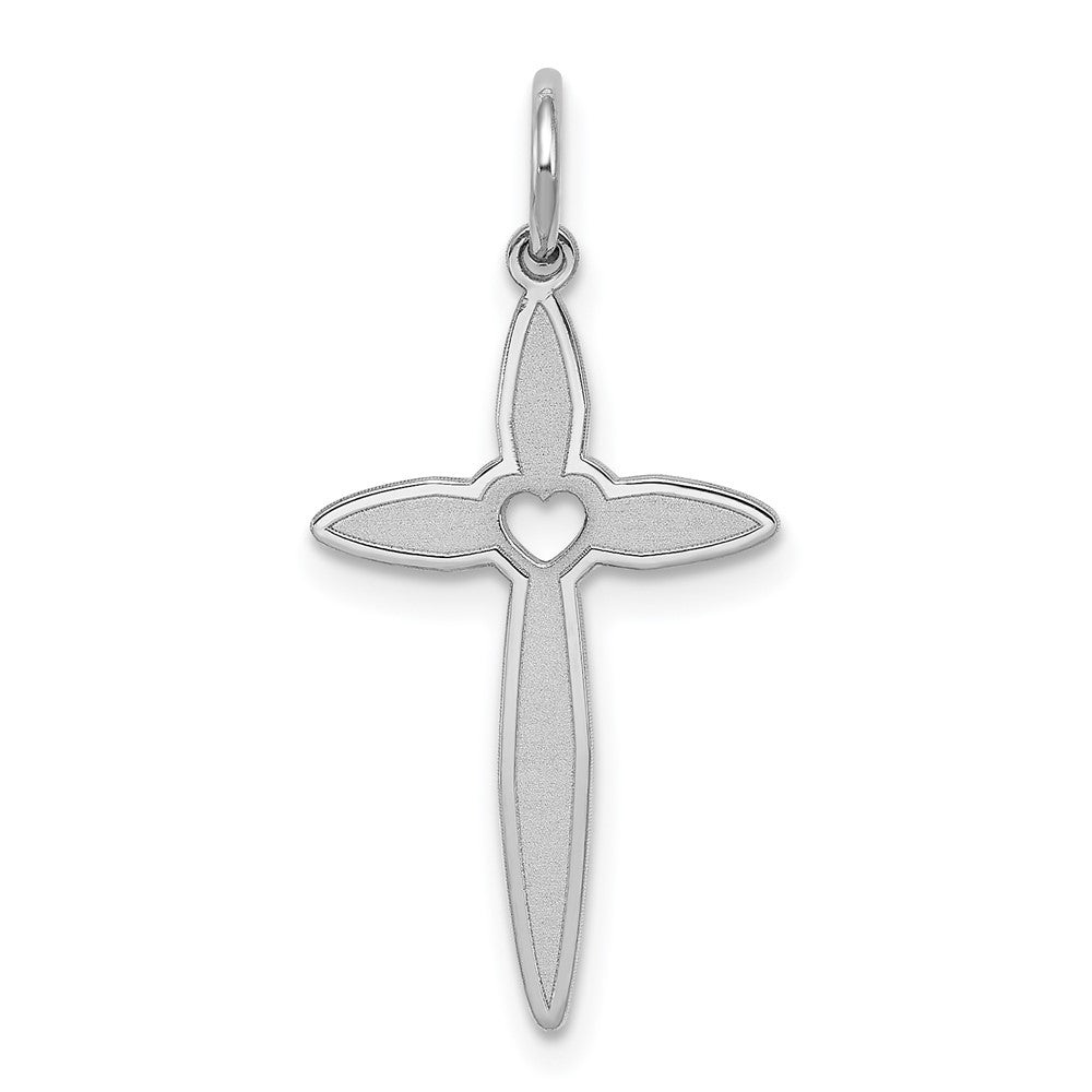 925 Sterling Silver Laser Designed Crucifix CrossEngravable Charm Pendant Jewelry Gifts (Length 0.98" Width 0.47")