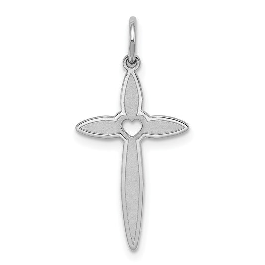 925 Sterling Silver Laser Designed Crucifix CrossEngravable Charm Pendant Jewelry Gifts (Length 0.98" Width 0.47")