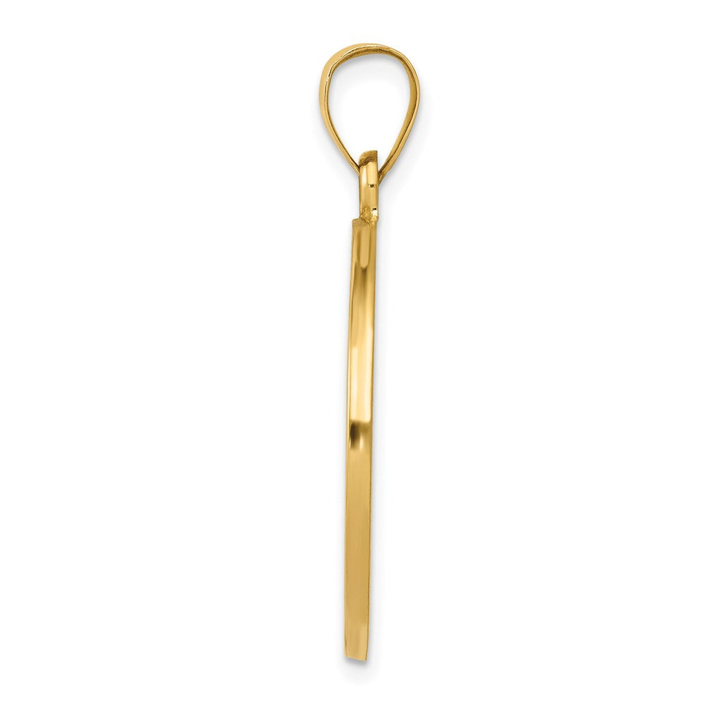 14k Yellow Gold Saint Anthony Medal Hollow Engravable Charm Pendant Jewelry Gifts (Length 1.23" Width 0.9")