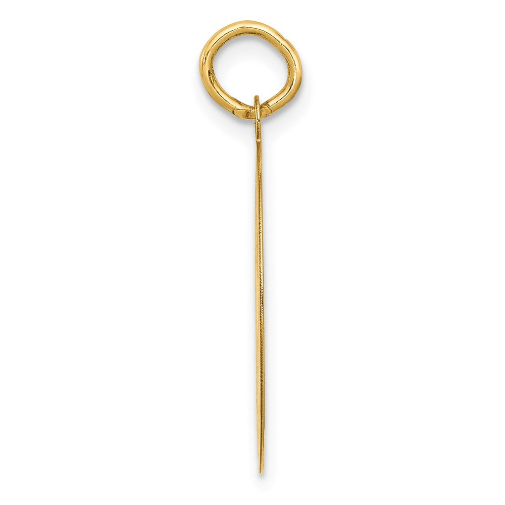 14k Yellow Gold Dachshund Disc Engravable Charm Pendant Jewelry Gifts (Length 1.01" Width 0.78")