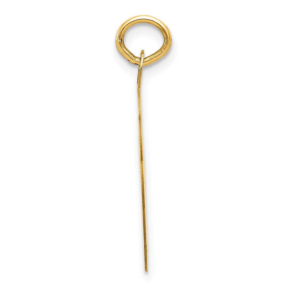 14k Yellow Gold Swimming Disc Engravable Charm Pendant Jewelry Gifts (Length 0.98" Width 0.74")
