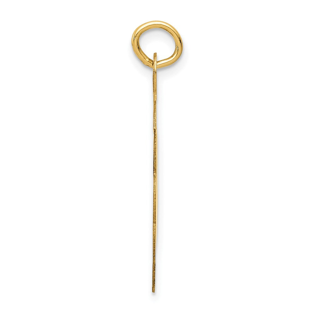 14k Yellow Gold Wedding Bells Disc Engravable Charm Pendant Jewelry Gifts (Length 1.09" Width 0.9")